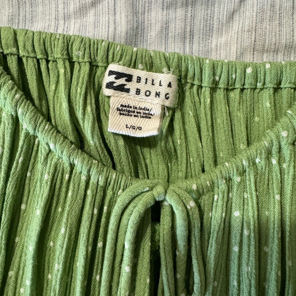Billabong True Romance Midi Dress in Green Polka Dot Women's Size L - Picture 3 of 3